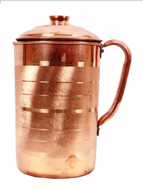 Pure Copper Water Pitcher Jug Antique Ayurveda For Health Benifit 1.5 Ltr Appx.