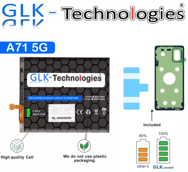 GLK Akku für Samsung Galaxy A71 5G SM-A715F   EB-BA715ABY Batterie NEU Ohne Set