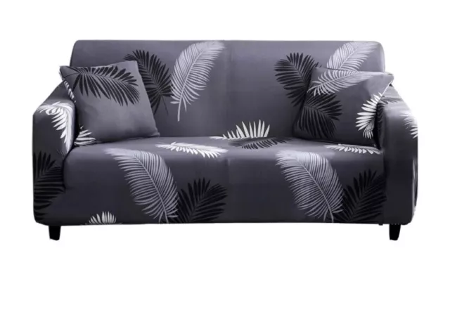 1/2/3 Seater Slipcover Grey Feather Sofa Cover Stretch Couch Furniture Protector