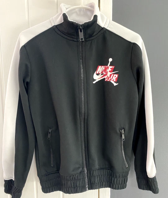 Giacca da pista Nike Air Jordan bambini con cerniera intera nera bianca età 5-6 anni