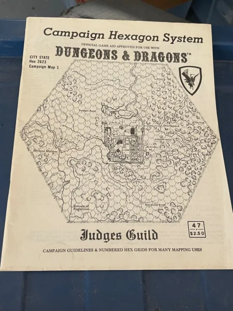 VTG 1977 Dungeons Dragons Campaign Hexagon System HEX 2623 Map 1 Judges Guild