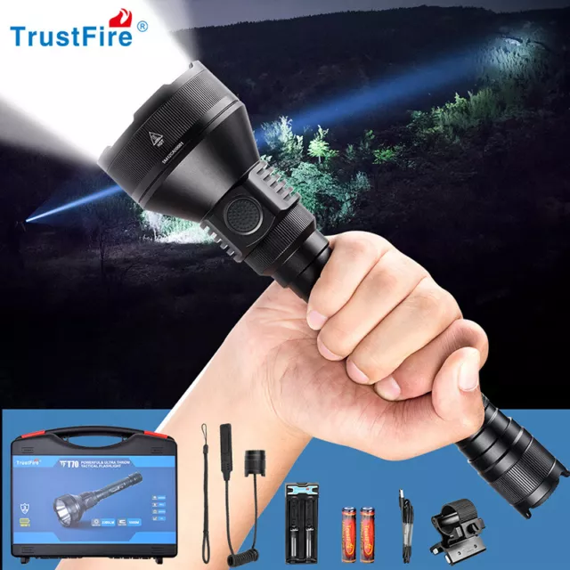 TrustFire T70 Kit de 2300 lúmenes LED Linterna de caza 1000 metros Con batería