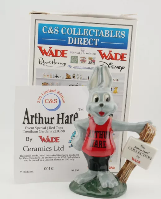 Wade Porcelain L/E Arthur Hare Red Vest Travelhare MIB & Certificate 1998