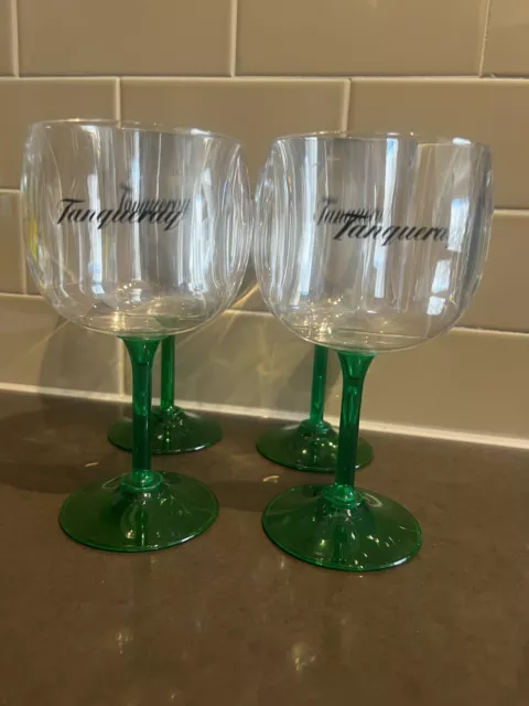 Tanqueray Gin Copa Goblet Cocktail Acrylic Green Stem 16 Oz Set Of 4 - Used Once