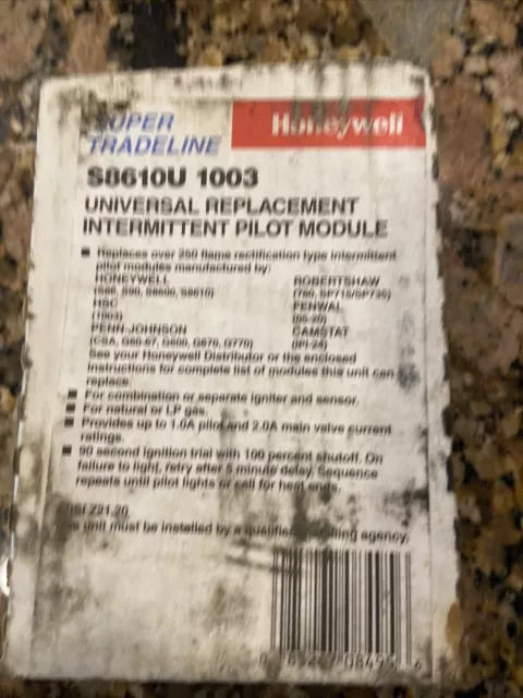 Honeywell S8610U1003 Furnace Ignition Control Module S8610U