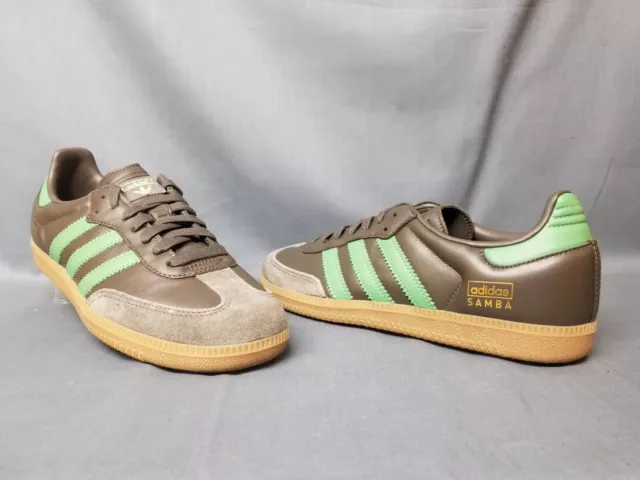 Adidas Men's Samba OG Sneakers Leather Olive Green Gum Size 9 NEW NO BOX!