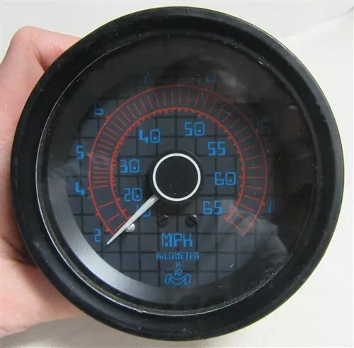 Medallion Speedometer / Kilometers Gauge Black Bezel & Gray Face Marine Boat