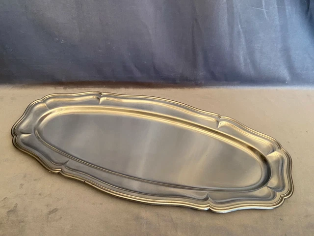 Grand plat à poisson inox modèle filet Louis XV 59,5 cm
