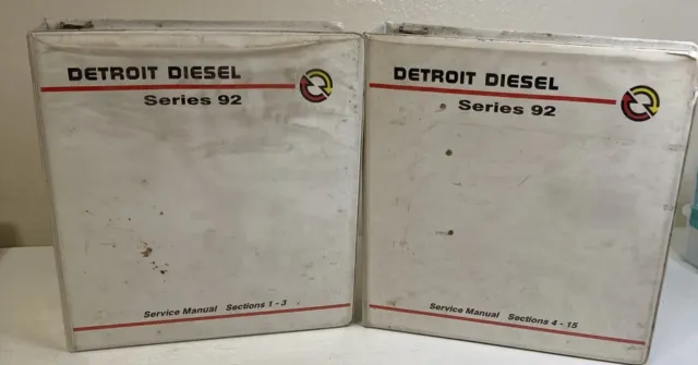 Lot of 2 Detroit Diesel Series 92 Service Manual Sections 1-15 6SE379 1988…