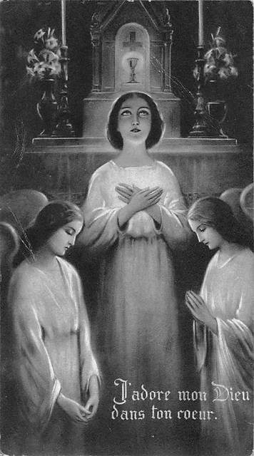 OLD nice  rare Holy cards from 1950"H7898" Holy prayed angel