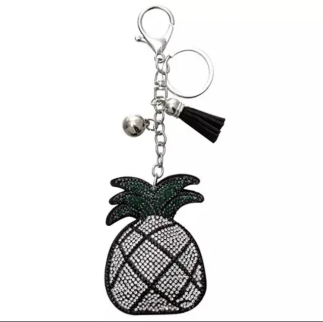 PU Leather pineapple fruit Pendant Car Keychain Holder Jewelry Bag Charms 2