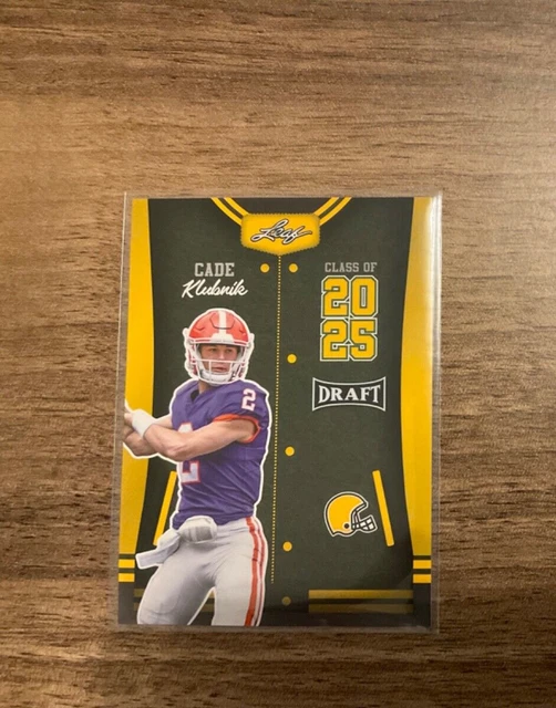 2023 LEAF DRAFT Football Cade Klubnik Class of 2025 Yellow Parallel 82