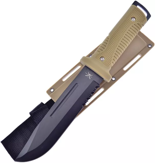 Frost Cutlery Fixed Knife Stainless Steel Blade Tan Rubber Handle - TX-4663SAND