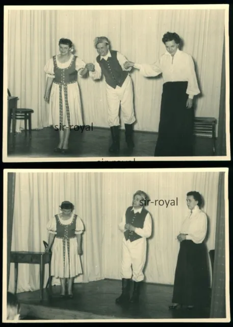2x Mellenbach 1954 - Theater Aufführung ? - 1950er - Glasbach - Foto 10x7cm
