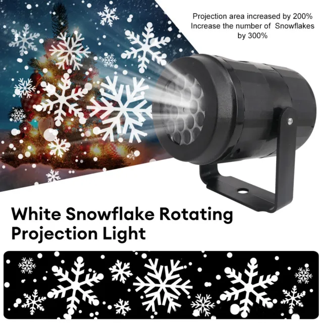 LED Snow Falling Projector Light Moving Laser Snowflake Xmas Outdoor Garden Lamp