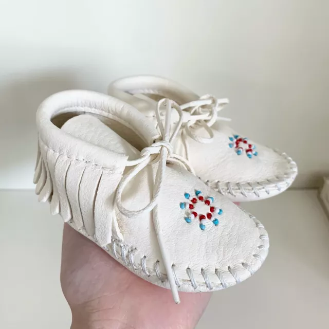 vintage elk skin beaded baby moccasins Taos Indian Maid 