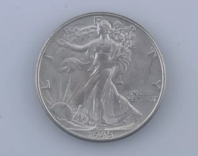 1945 Walking Liberty de Plata Medio Dólar 50c ( Bu ) Brilliant Uncirculated