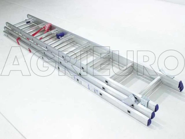 Scala in alluminio telescopica 510cm Facal Stilo 3 rampe a 8 gradini allungabile 2
