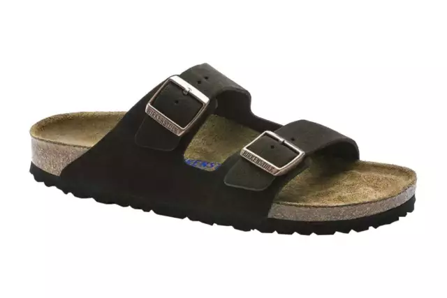 Birkenstock Arizona Suede Leather Soft Footbed Regular Fit Sandal (Mocha),