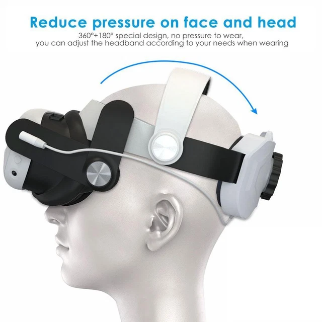 FOR METAS QUESTS3 Head strap with 6000mAh Rechargeable Battery VR
