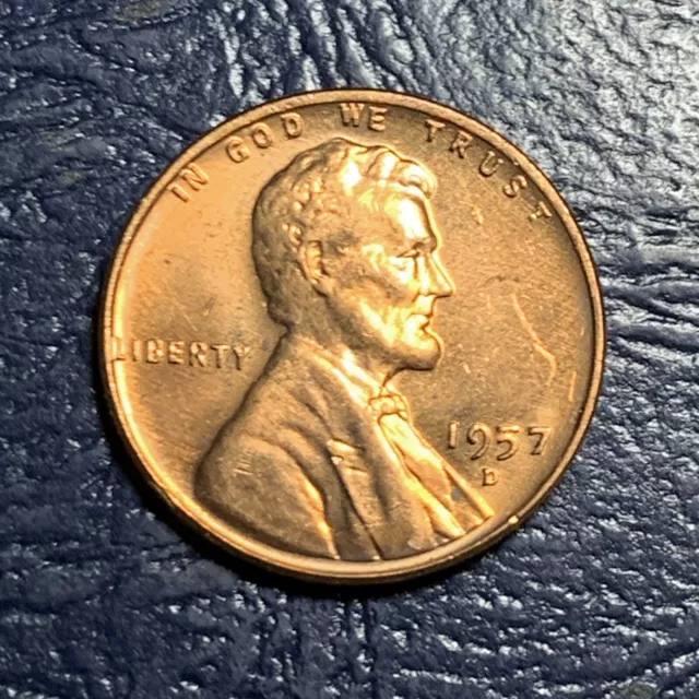 RED BU 1957-D LINCOLN WHEAT CENT ~Denver Mint USA 1c~ Free Shipping
