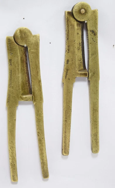 Pair Of Antique Brass Areca Nut Cutter Old Indian Collectible Décor. i12-173