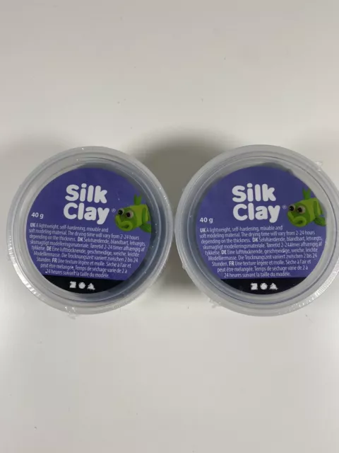2x Modelado de espuma seca al aire de arcilla de seda negra mezclarlo, colorearlo, fieltro con él 40 g ea