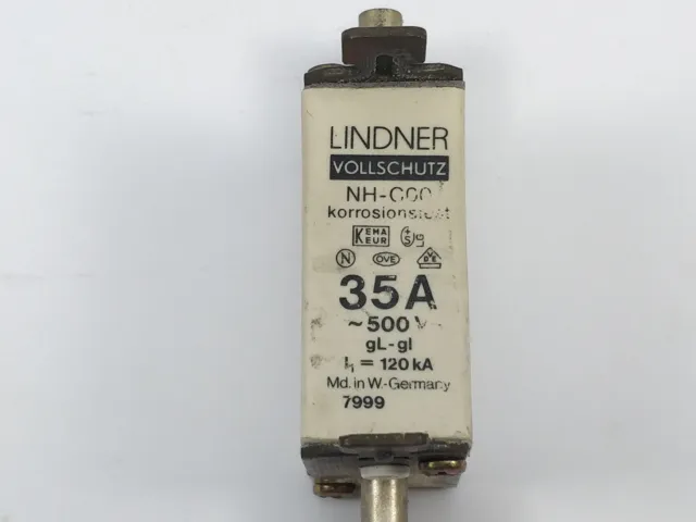 Lindner Vollschutz 79990357 Fusible 35A 500V NH-C00 Gg 120kA 3