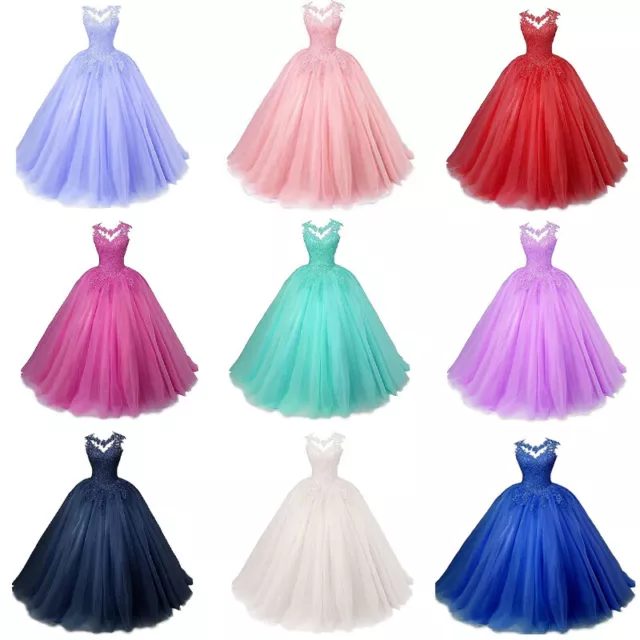 UK 30 Colours Evening Formal Party Ball Gown Prom Bridesmaid Host Acting Dress