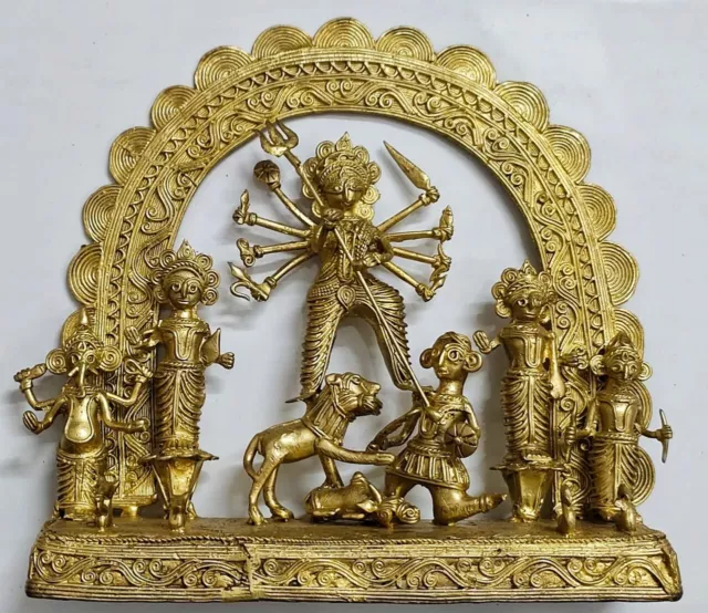 Brass dhokra Durga Statue Dhokra Ma Durga Showpiece