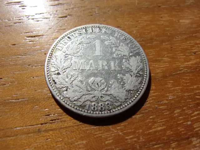 1883-A Germany 1 Mark .900 Silver Coin Better Grade
