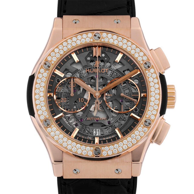 Hublot Aero Fusion King Gold Diamond 525.Ox.0180.Lr.1104 Men's #Gr265 Hublot Aero Fusion King Gold Diamond 525.Ox.0180.Lr.1104 Men's #Gr265