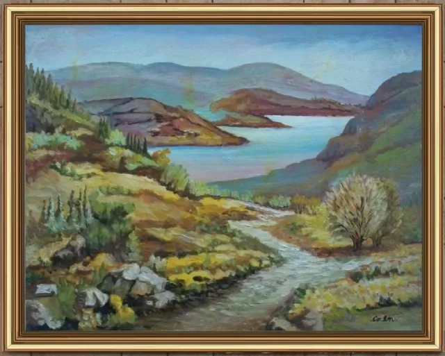 ARTE NAIF MARINA COSTA FRASTAGLIATA FIUME oliotavola ENRICO COPETTA COEN 1925-89