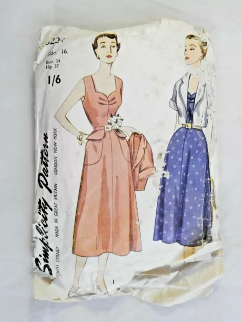 Simplicity #1426 1950's Vintage Misses' Bra Top - Sizes 4-12 Uncut Pattern