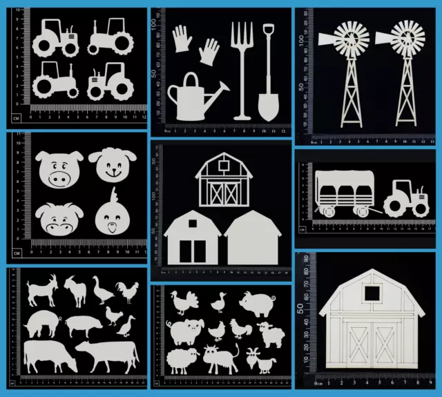 White Chipboard - Animals - Farm