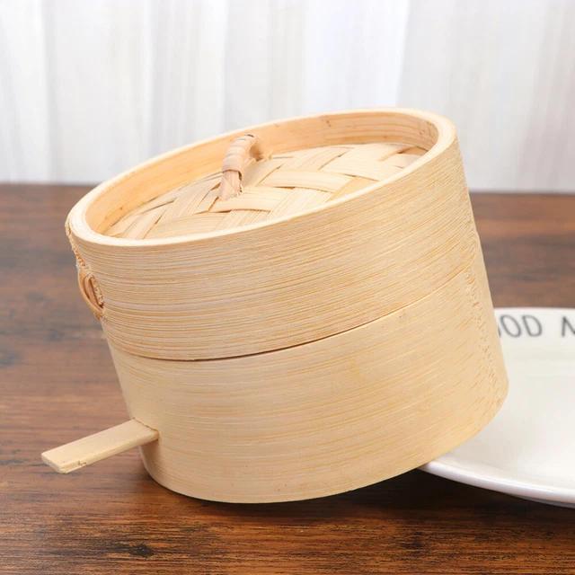 Panier Vapeur En Bambou - Pour Cuisson Vapeur Saine, Riz, Poisson, Légumes (tailles 15/18/21 Cm)