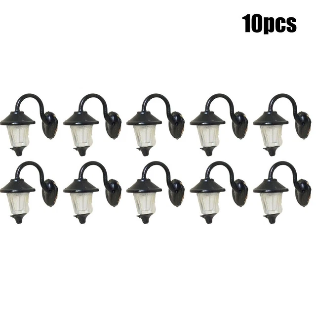 20mA Wall Lamps LED Street 1-Lamp For H0 Houses Building Set 10 Pcs Steel New