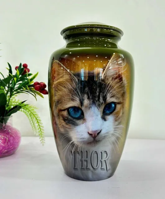 White and Black Cat Design Cremation Urns for Human Ashes, Christmas Gift Item