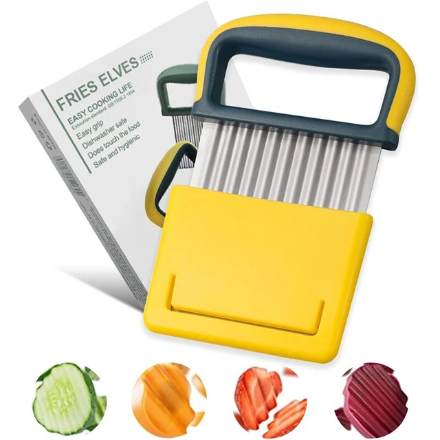 CRINKLE CUTTER STAINLESS Steel Potato Chip Salad Vegetable Wavy Cutter