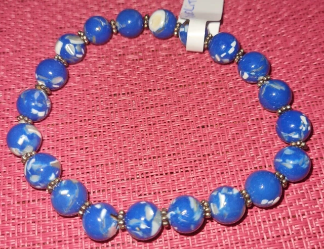 Bracelet howlite -pierre semi précieuse - diamètre des perles 8mm