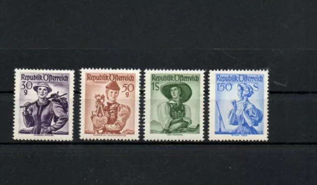 Briefmarken Österreich nach 1945 Trachtenwerte mit Netzriffelung