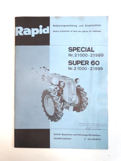 Rapid Special Super 60 Manuale del proprietario Manuale del proprietario Elenco