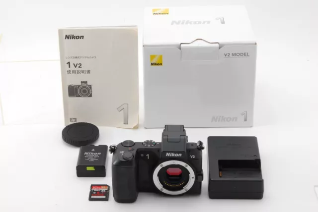 【N MINT+++ BOXED】Nikon 1 V2 14.2MP SLR DSLR Digital Camera Black Body From JAPAN
