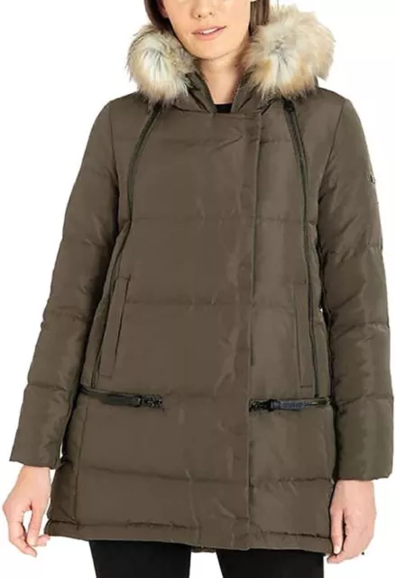 Derek Lam Womens 10 Crosby Down Puffer Parka Coat Jacket Color: Green Size:Small