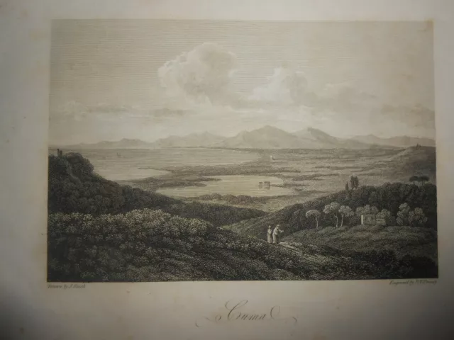 1797 Acquaforte J.smith Veduta Cuma Licola Pozzuoli Napoli Regno Due Sicilie