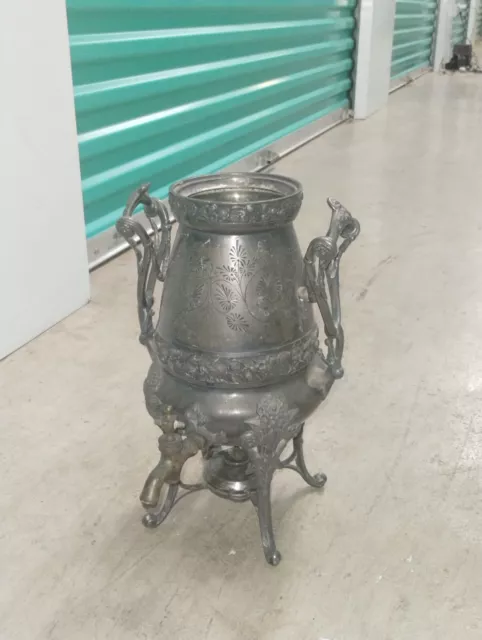 Rare Antique 19c. American Silverplate Large Hot Water Kettle Urn $290.77