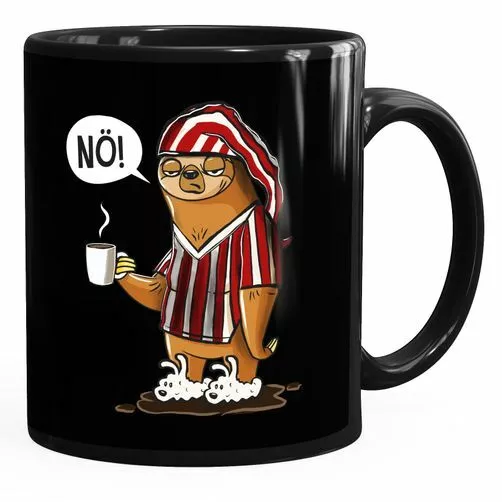 Kaffee-Tasse Faultier mit Spruch Arbeit Nö Bürotasse keine Lust Bock Motivation