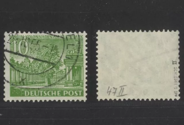 Berlin Rollenmarke Michel Nr. 47 II gestempelt und geprüft Schlegel BPP [61298