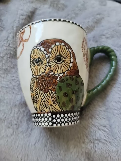 Adorable Hand Painted Ceramic Owl Coffee Mug