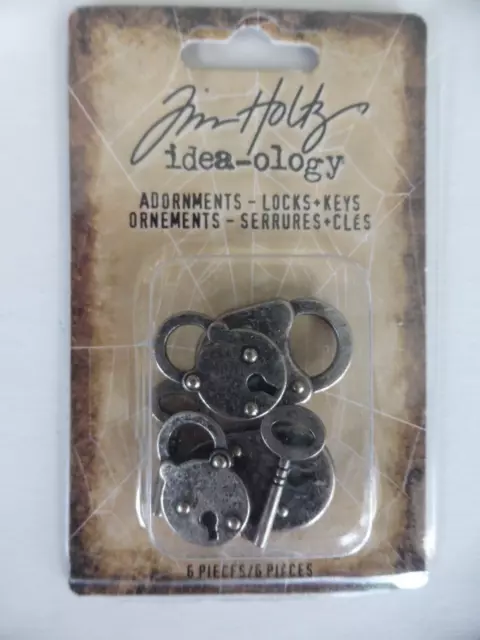 *NEW* TIM HOLTZ Idea-ology *ADORNMENTS - LOCKS + KEYS* 6 pieces (HALLOWEEN)